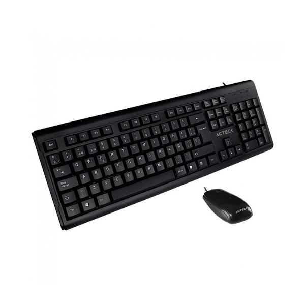 Kit Acteck Mk210 Teclado Estandar / Mouse Alambrico Usb Negro Ac-928984, Acteck
