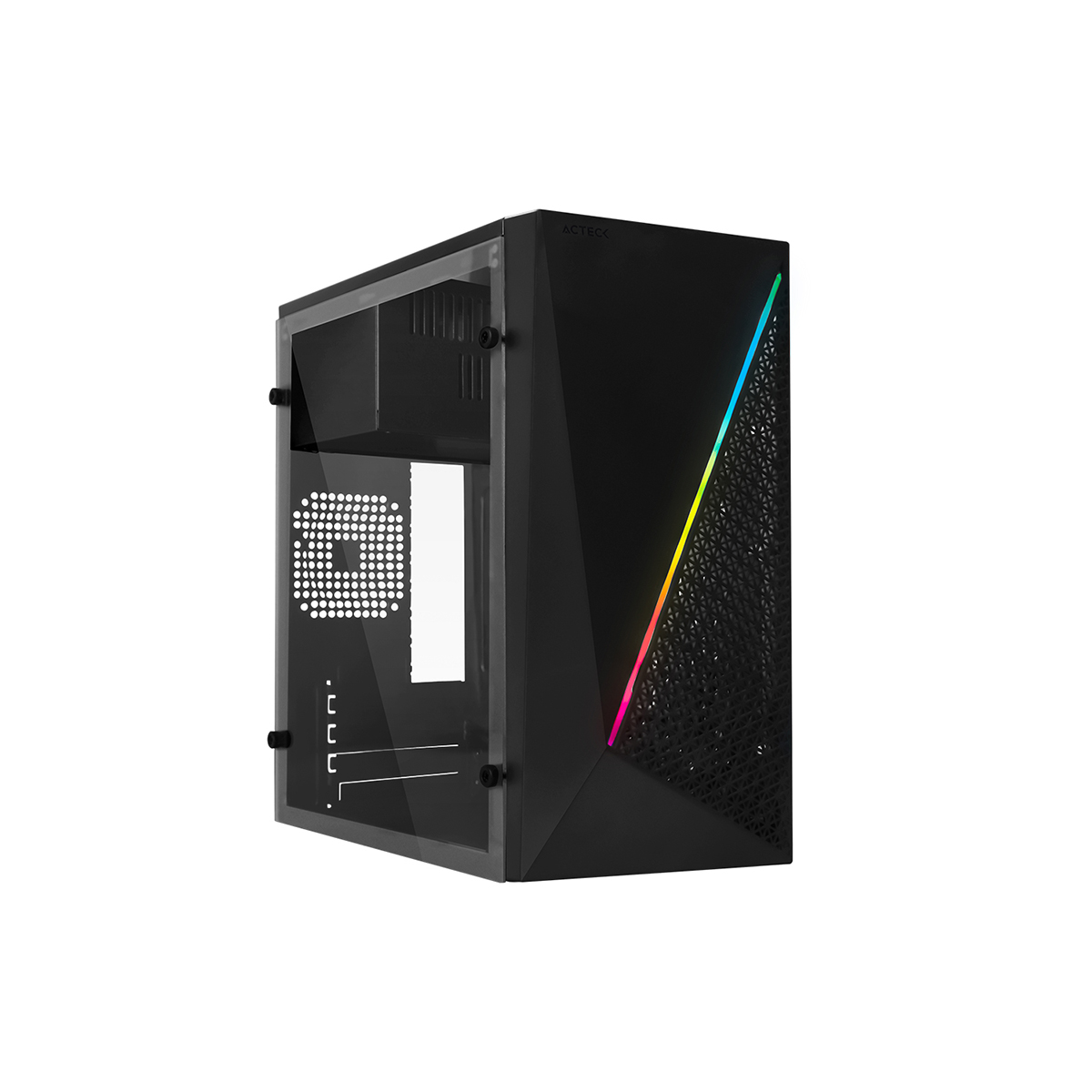 Gabinete Acteck Kioto Compact Micro Tower Rgb 3.0 500w Acril Ac-933070, Acteck