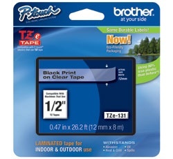 Cinta Brother Tze131 Negro Sobre Transparente Laminada 12cm X 8m D Tze-131, Brother, Punto De Venta, Consumibles, Cintas [Imagen 2]