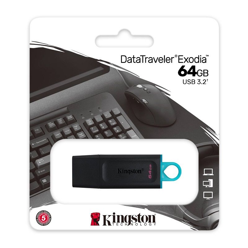 Memoria Flash Kingston 64 Gb Usb 3.2 Gen 1 (dtx/64gb), Kingston, Almacenamiento, Usb, 64gb [Imagen 1]