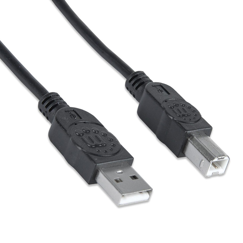 CABLE USB V2.0 MANHATTAN A-B 1.8M NEGRO 333368