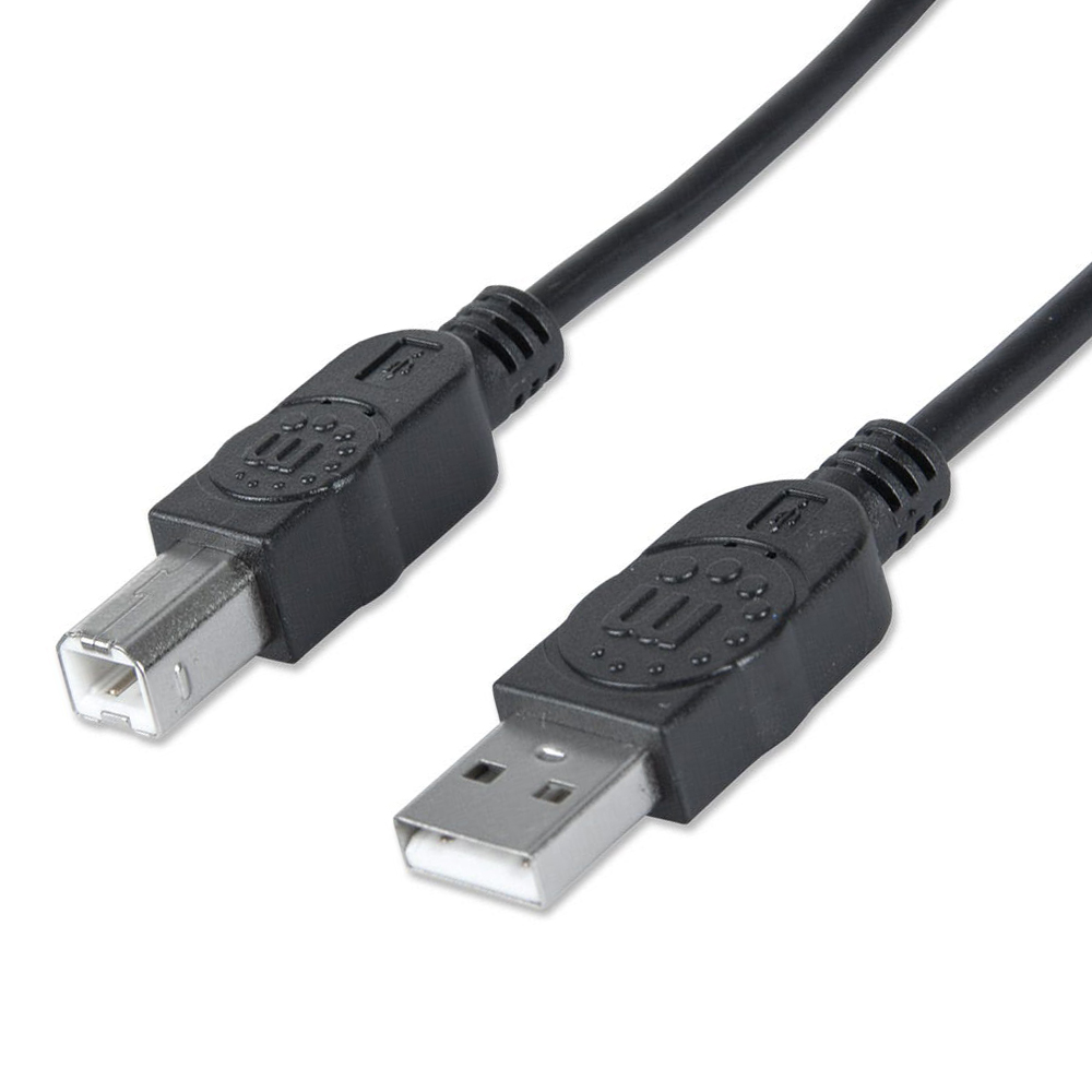Cable Usb Manhattan V2.0 A-b  3.0m, Negro 333382, Manhattan