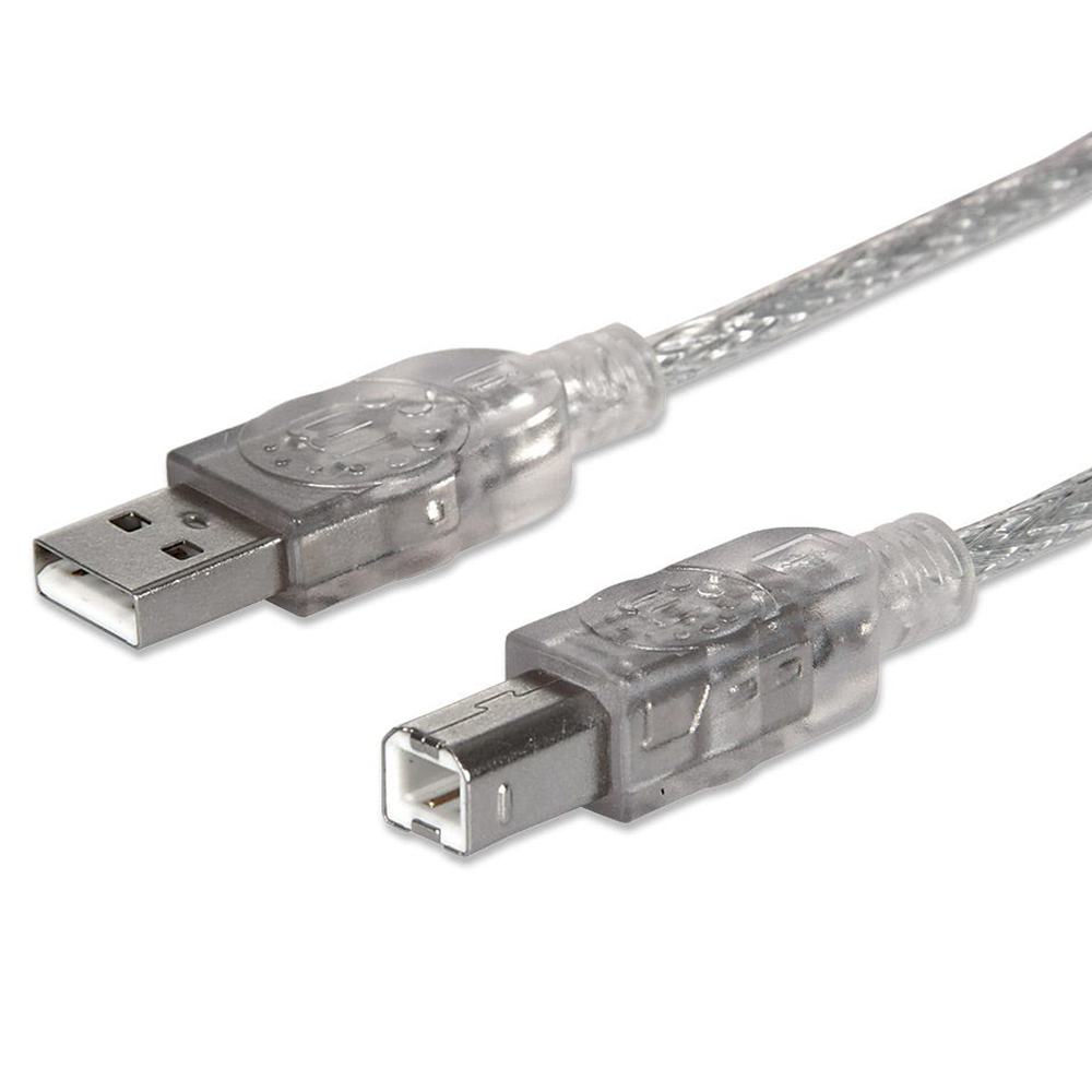 Cable Usb V2.0 Manhattan A-b  1.8m Plata 333405, Manhattan, Cables, Usb, 1.8m [Imagen 1]