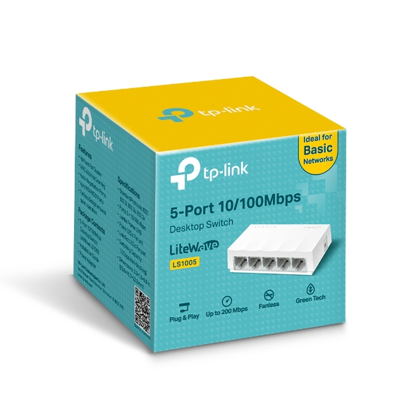 Tp-link Switch  De Escritorio De 5 Ptos 10/100/ Ls1005, Tplink, Redes, Switch, 5 Ptos [Imagen 2]