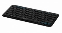Teclado Vorago Slim Recargable Tipo C, 2 Bt+wireless Negro Kbw-400, Vorago