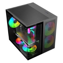 Gabinete Xzeal Cubo M-atx/itx Negro 3 Ventiladores Argb Xzgamc1b, Xzeal